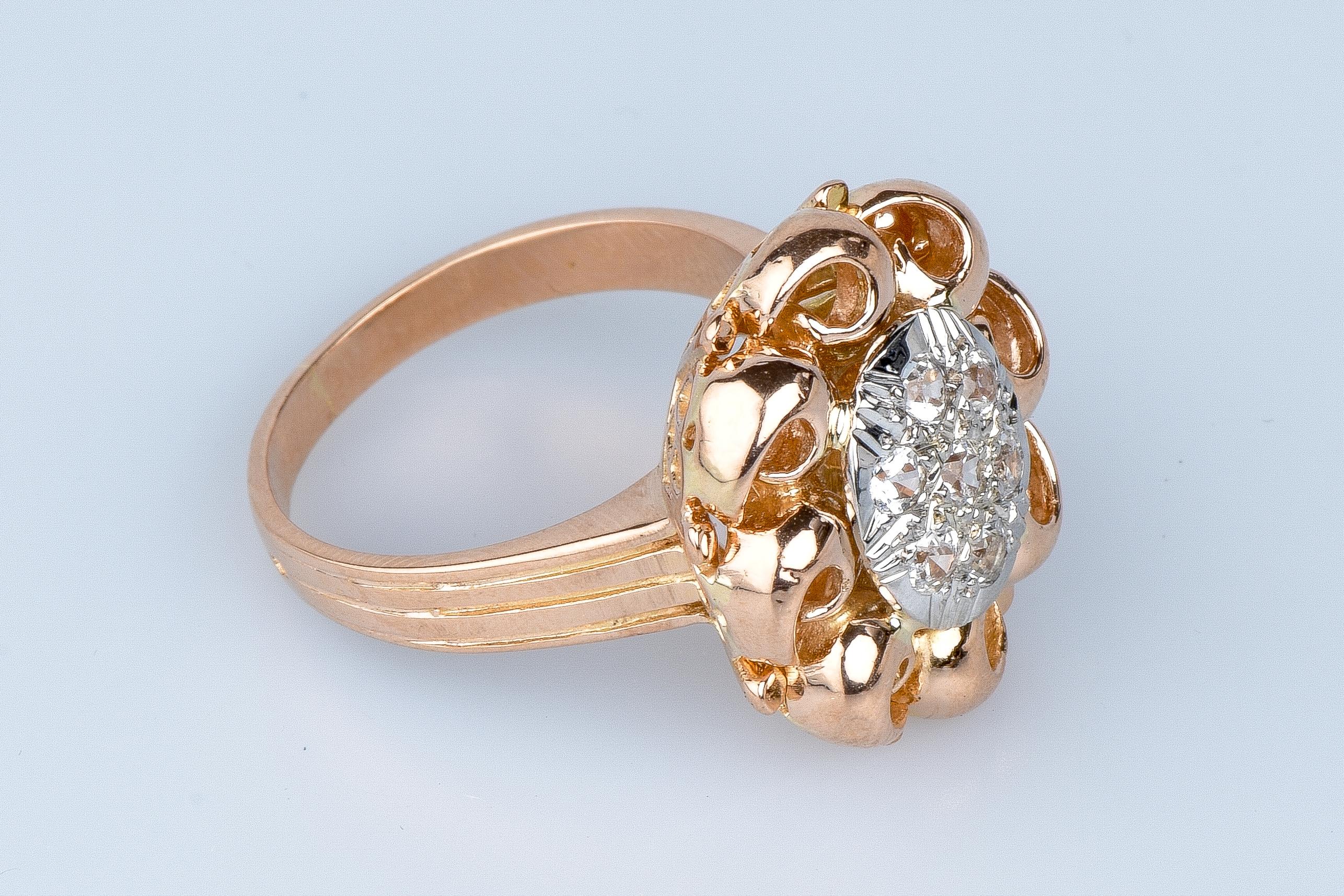Bague en or rose 18 cts For Sale 2