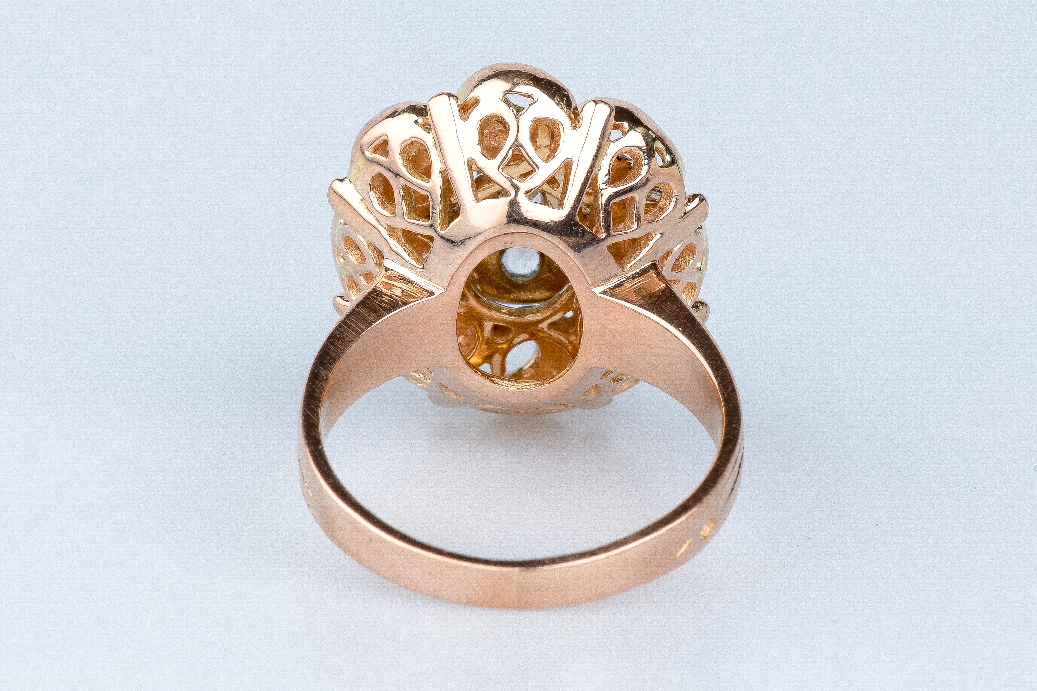 Bague en or rose 18 cts For Sale 3