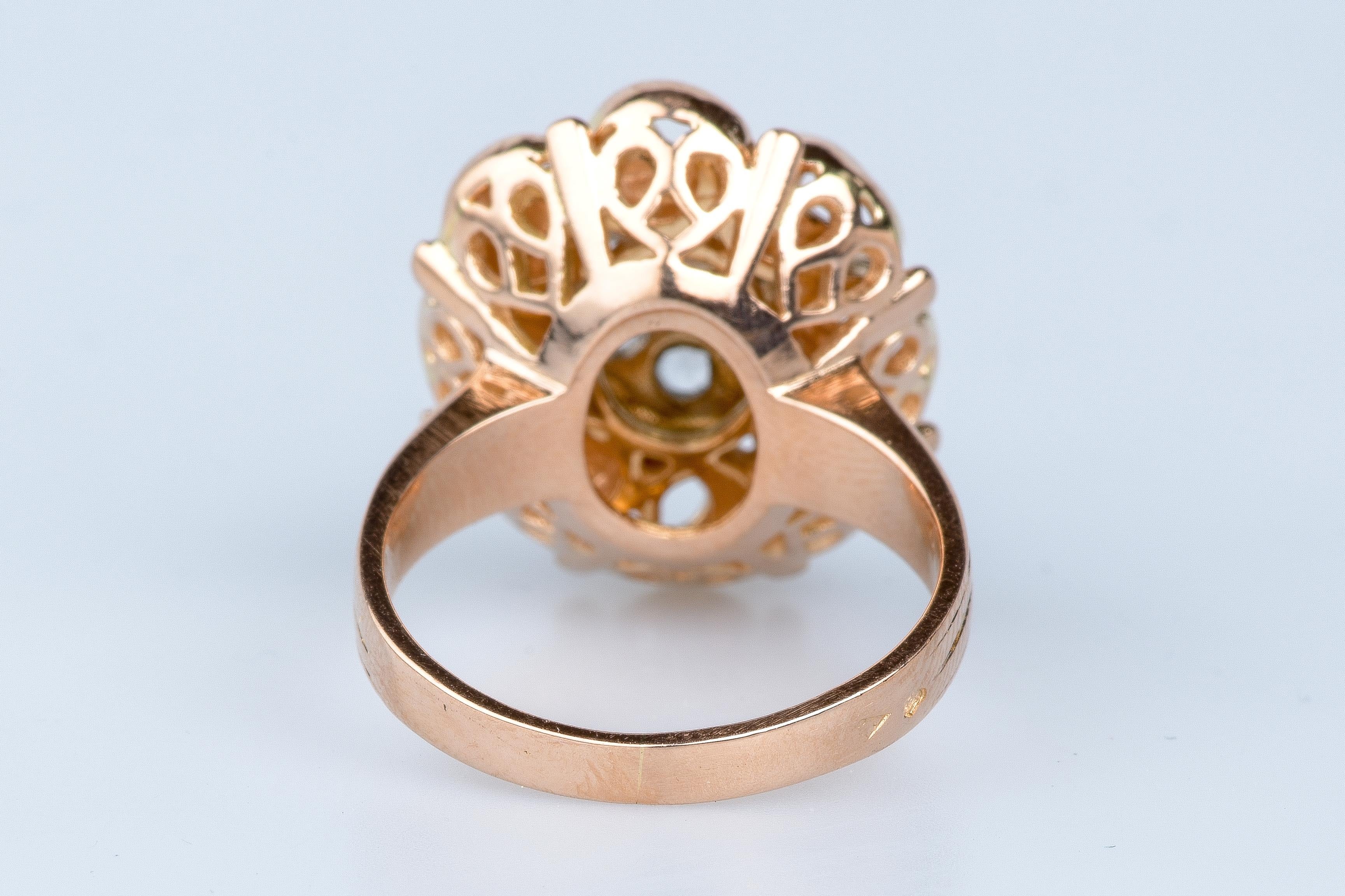 Bague en or rose 18 cts For Sale 4