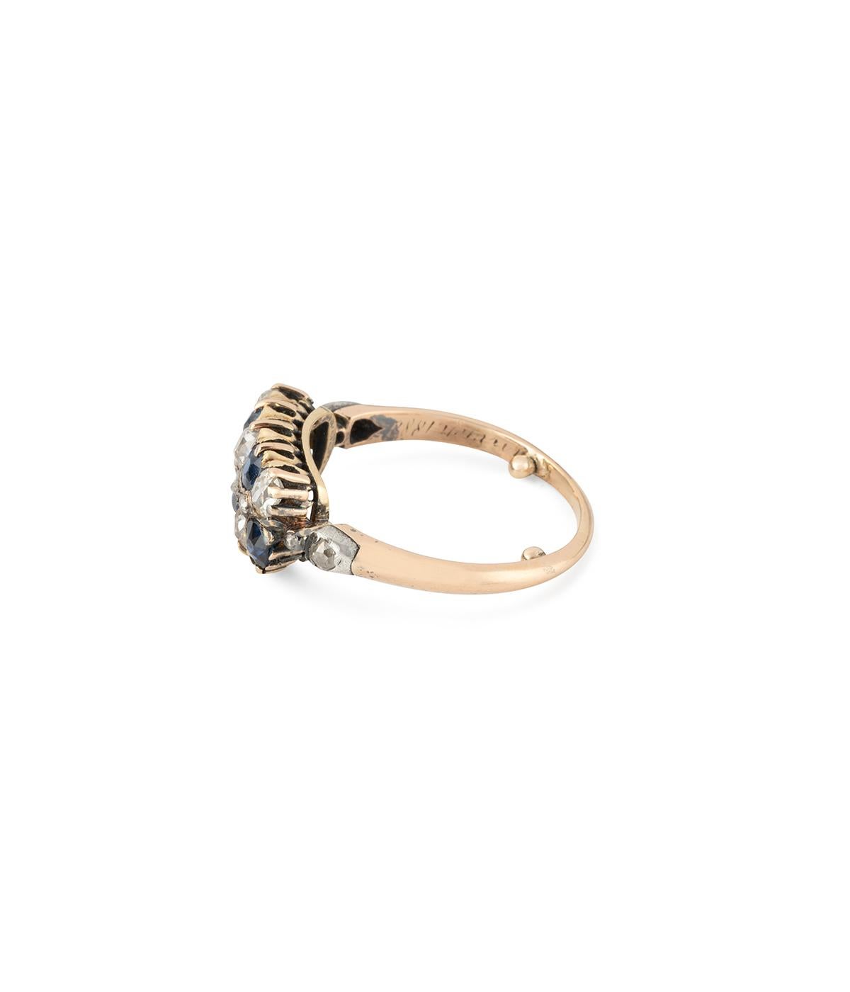 Bague en saphir et diamant de la fin du 19ème siècle im Zustand „Gut“ im Angebot in PARIS, FR