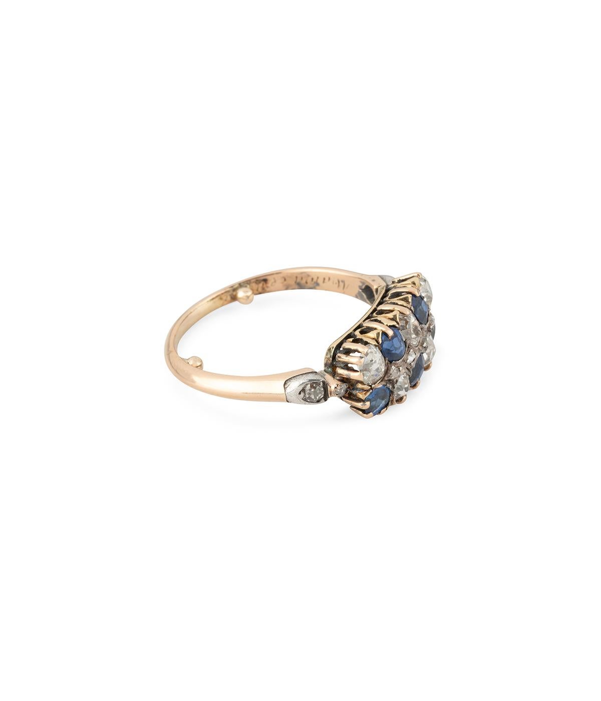 Bague en saphir et diamant de la fin du 19ème siècle im Angebot 1