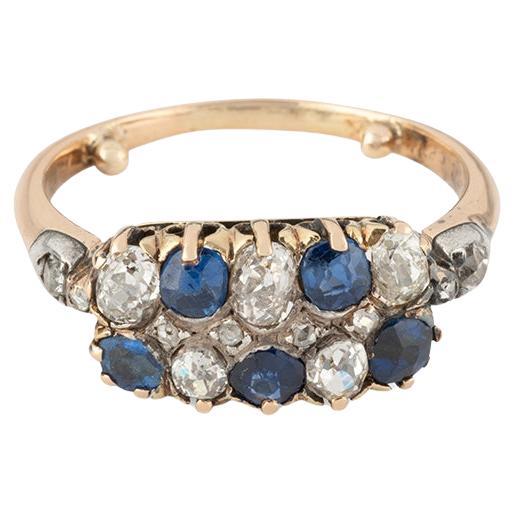 Bague en saphir et diamant de la fin du 19ème siècle