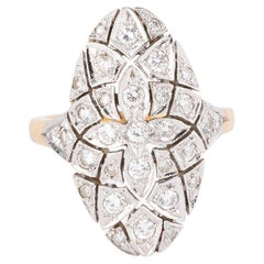 Bagues marquise Art déco en or et diamants