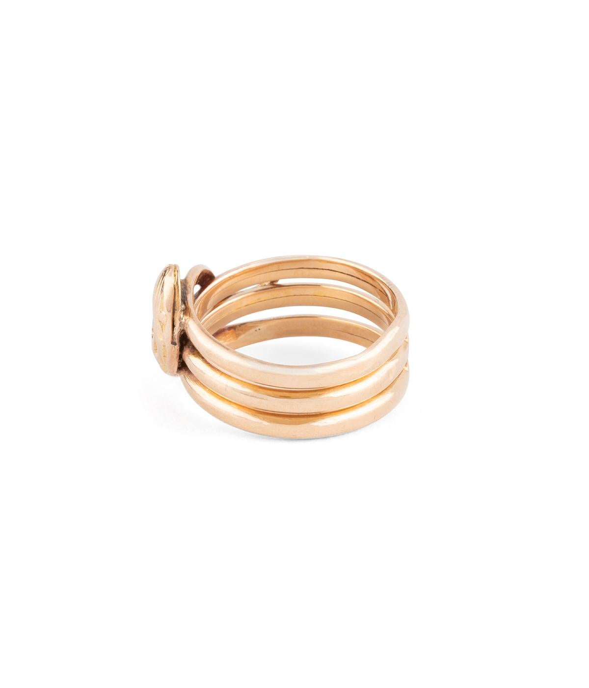 Bague Schlange ancienne en oder 18 Karat et Diamant im Zustand „Hervorragend“ im Angebot in PARIS, FR