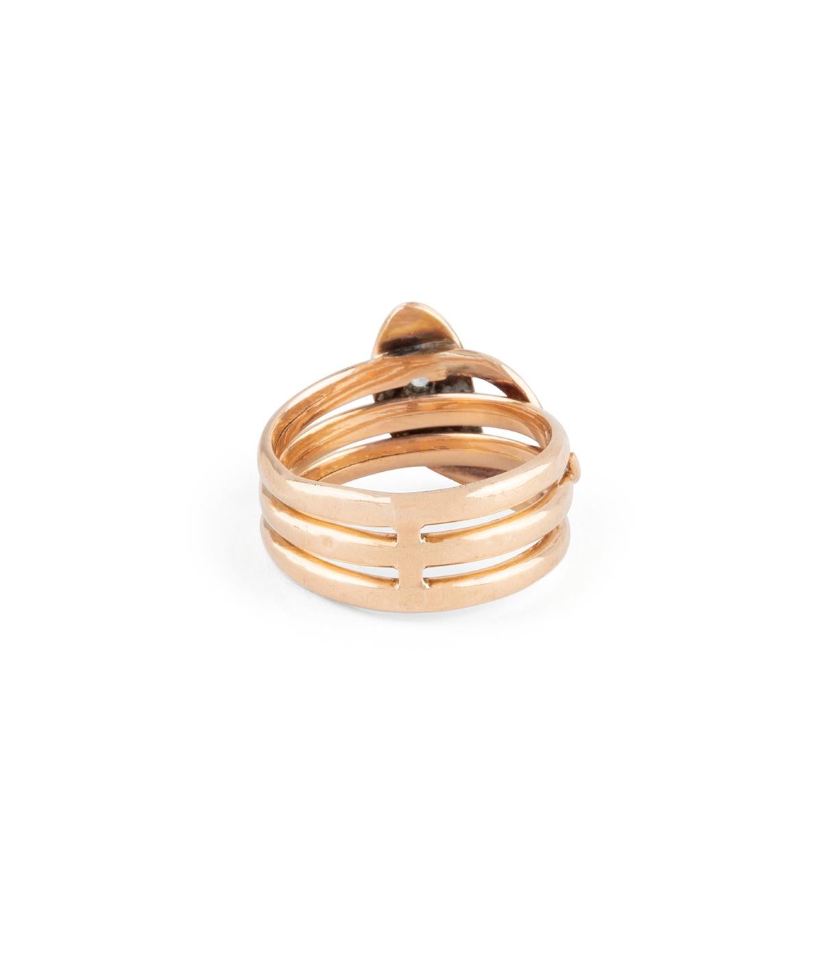 Bague Schlange ancienne en oder 18 Karat et Diamant im Angebot 1