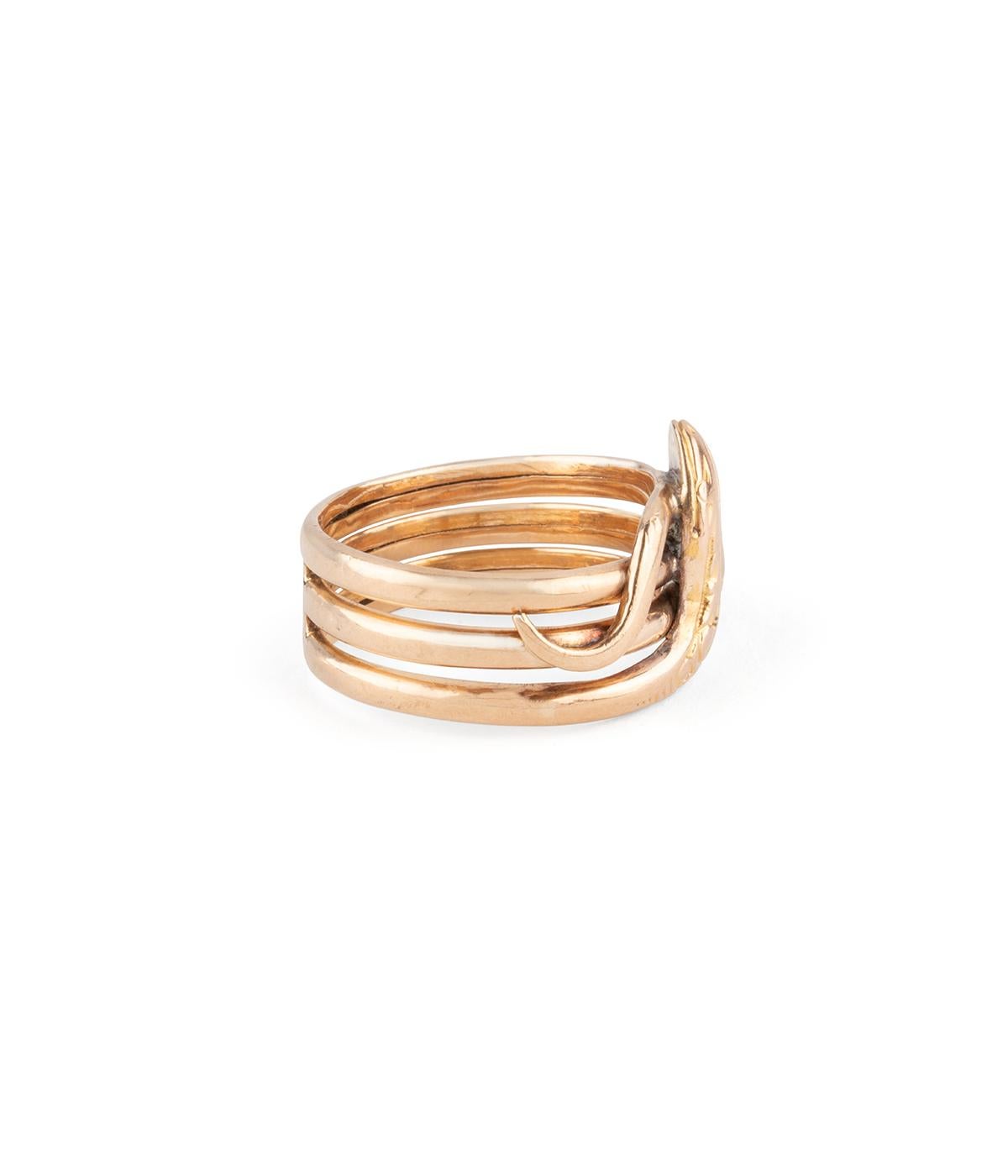 Bague Schlange ancienne en oder 18 Karat et Diamant im Angebot 3