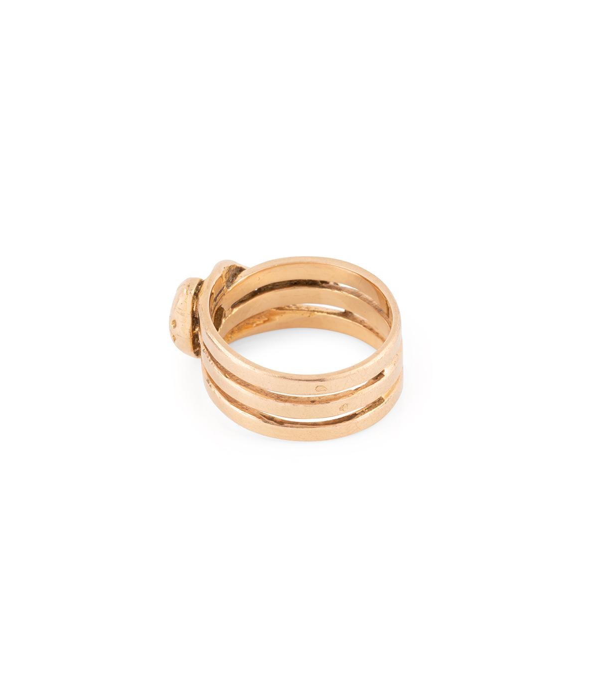 Bague serpent en or et diamant du début du 20ème siècle Excellent état - En vente à PARIS, FR