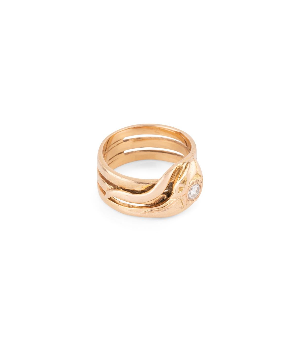 Bague serpent en or et diamant du début du 20ème siècle en vente 2