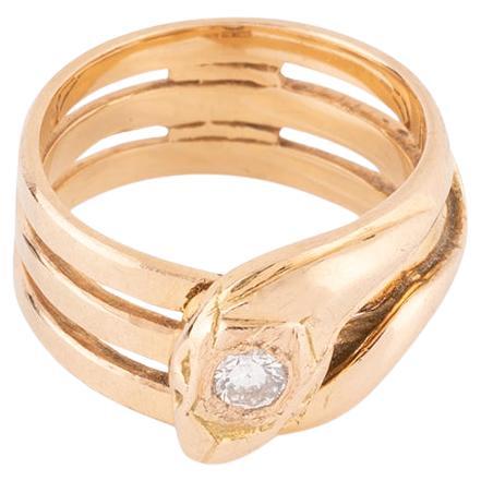 Bague serpent en or et diamant du début du 20ème siècle