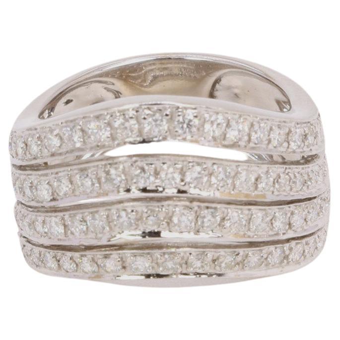 Bague vague vintage en or blanc et diamants 2.5ct For Sale