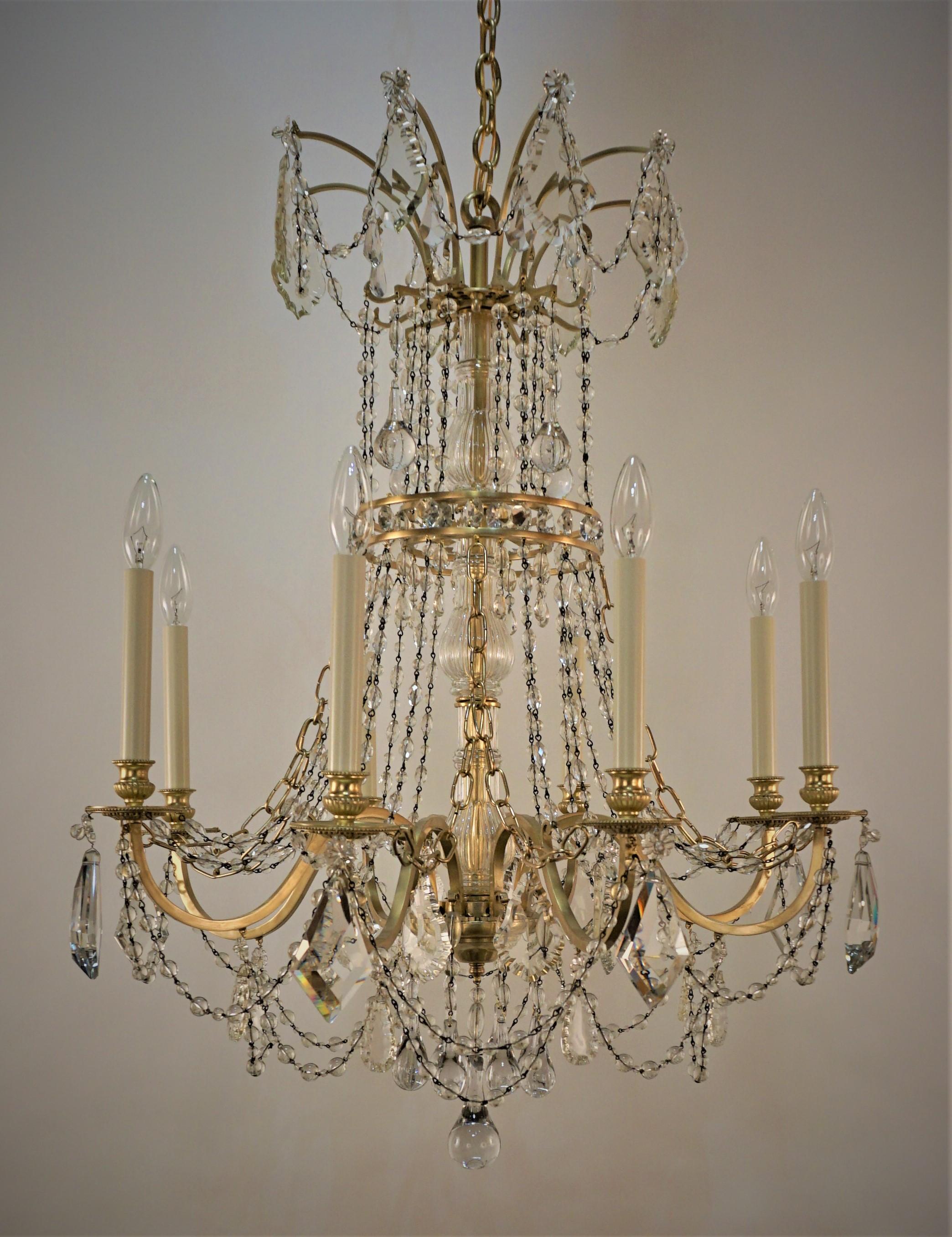 Bagues 1930s Crystal Chandelier In Good Condition For Sale In Fairfax, VA