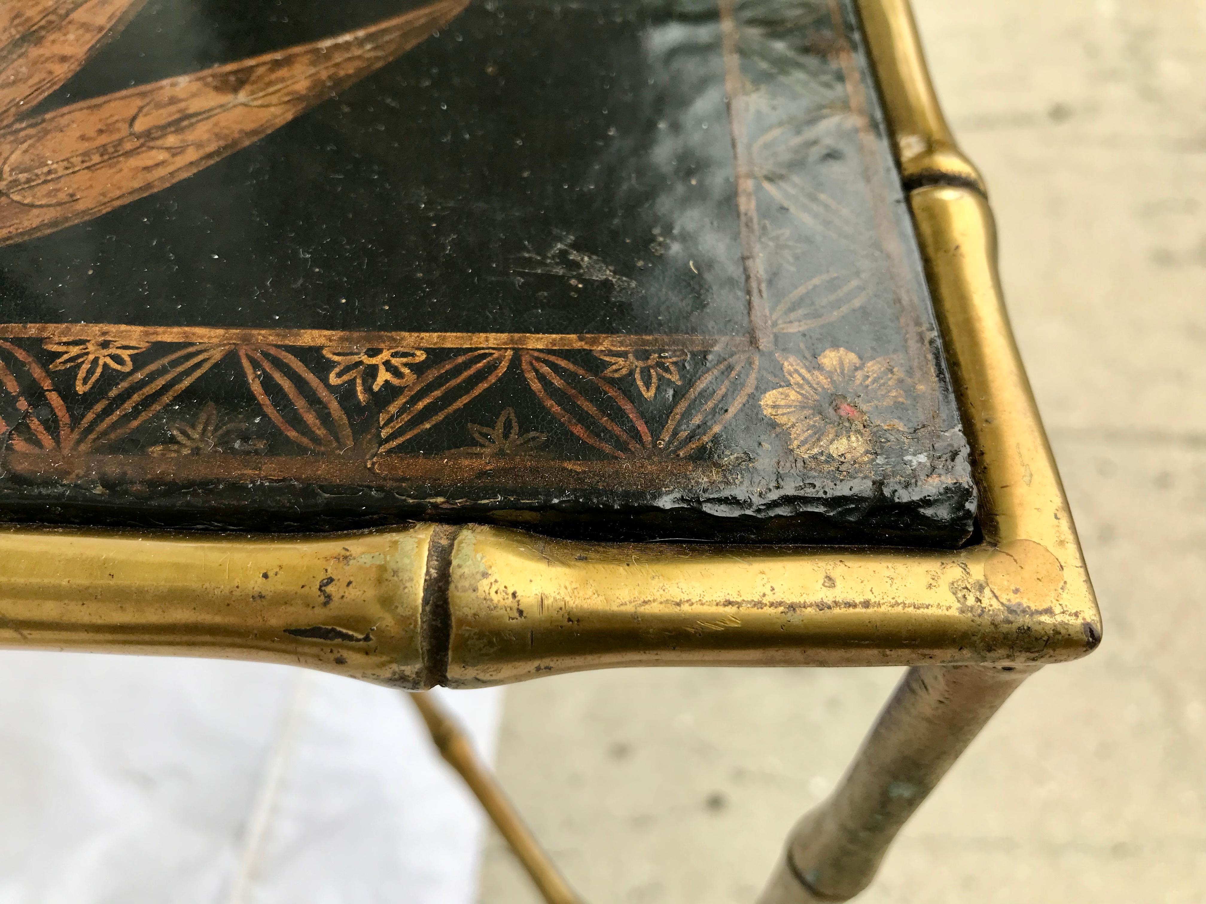 Baguès Chinoiserie and Gilt Faux Bamboo Coffee Table 11
