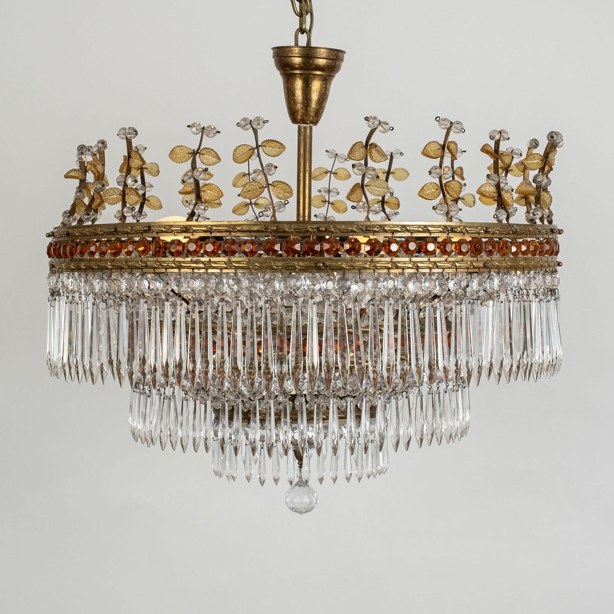 20th Century Bagues Style Crystal Chandelier 