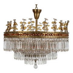 Vintage Bagues Style Crystal Chandelier 