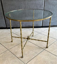 Bagues French Bronze Faux Bamboo Round Side Table