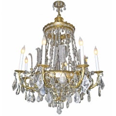 Bagues Rock Crystal and Ormolu Bronze Ballroom Chandelier