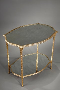 Baguès Side Table in Gilt Bronze Decorated with Mirrors