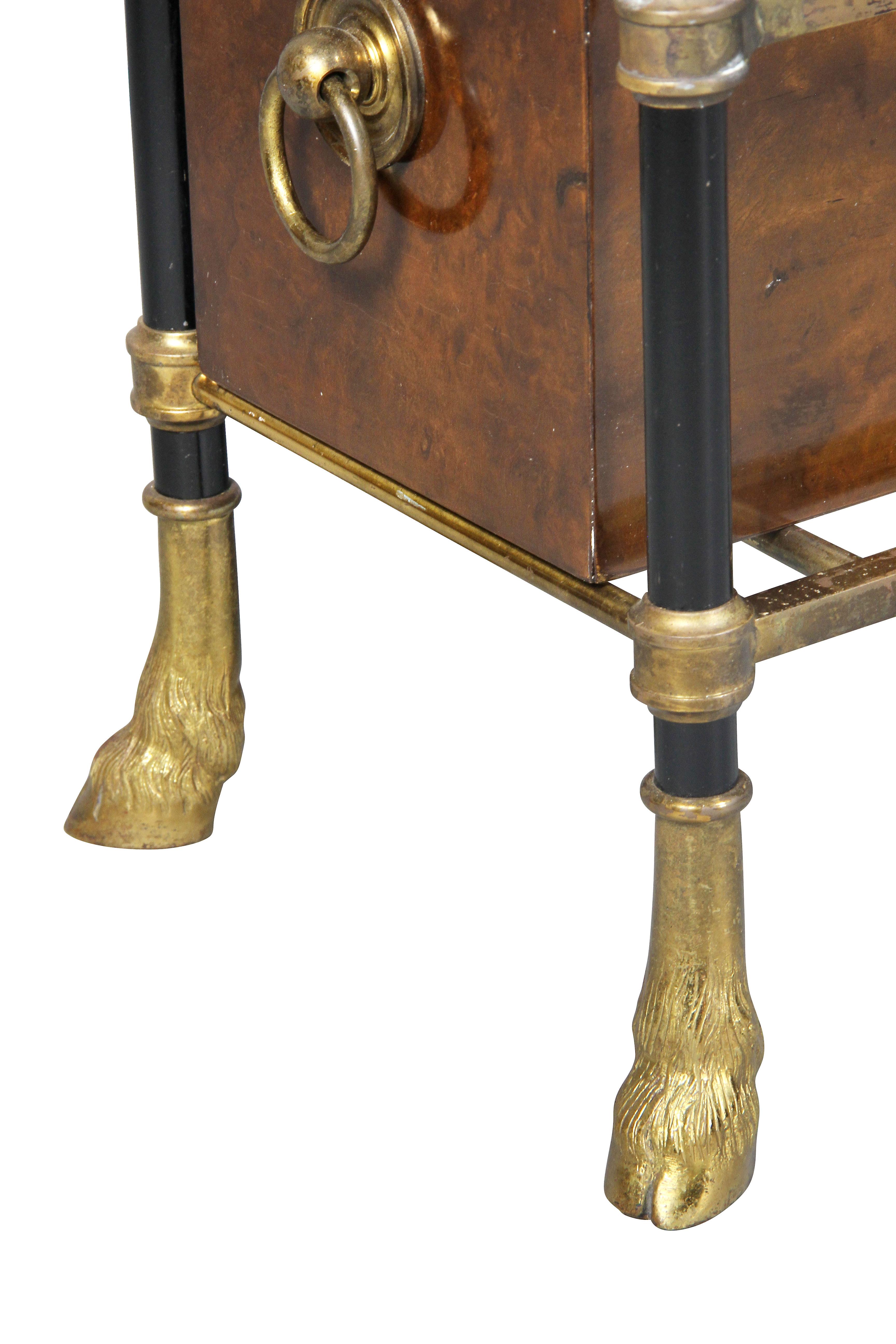 20th Century Baguès Style Brass and Lacquer Table