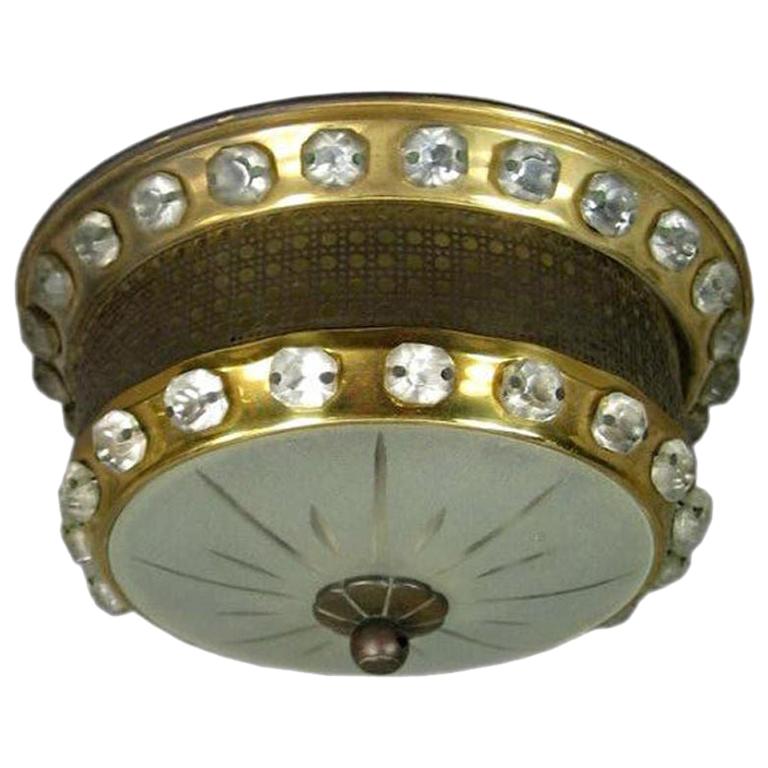 French Baguès Style Ceiling Fixture, circa 1940s