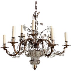 Baguès-Style Crystal Beaded Chandelier