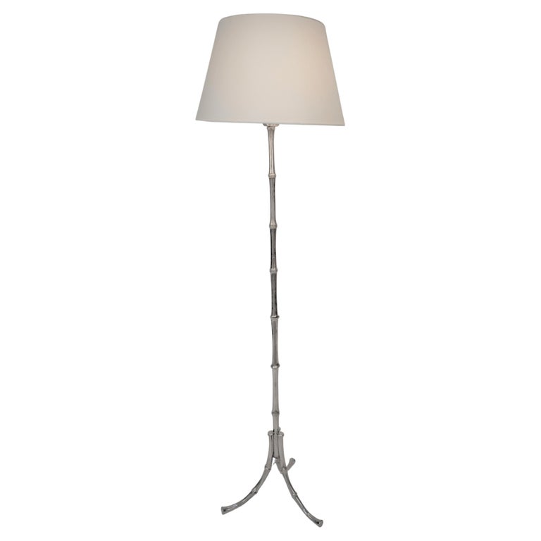 Bagues Style Faux Bamboo Nickel Floor Lamp at 1stDibs