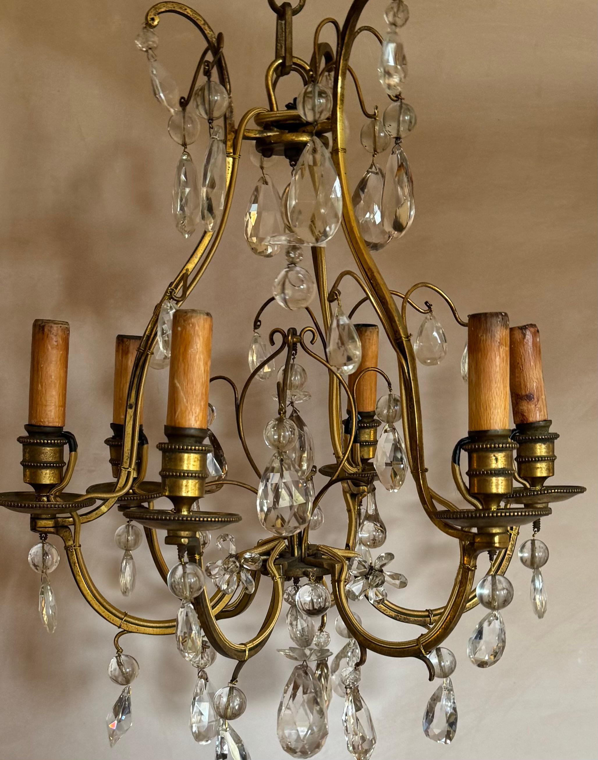 Araña de hierro dorado y cristal Bagues stylé en Bueno estado para la venta en London, GB