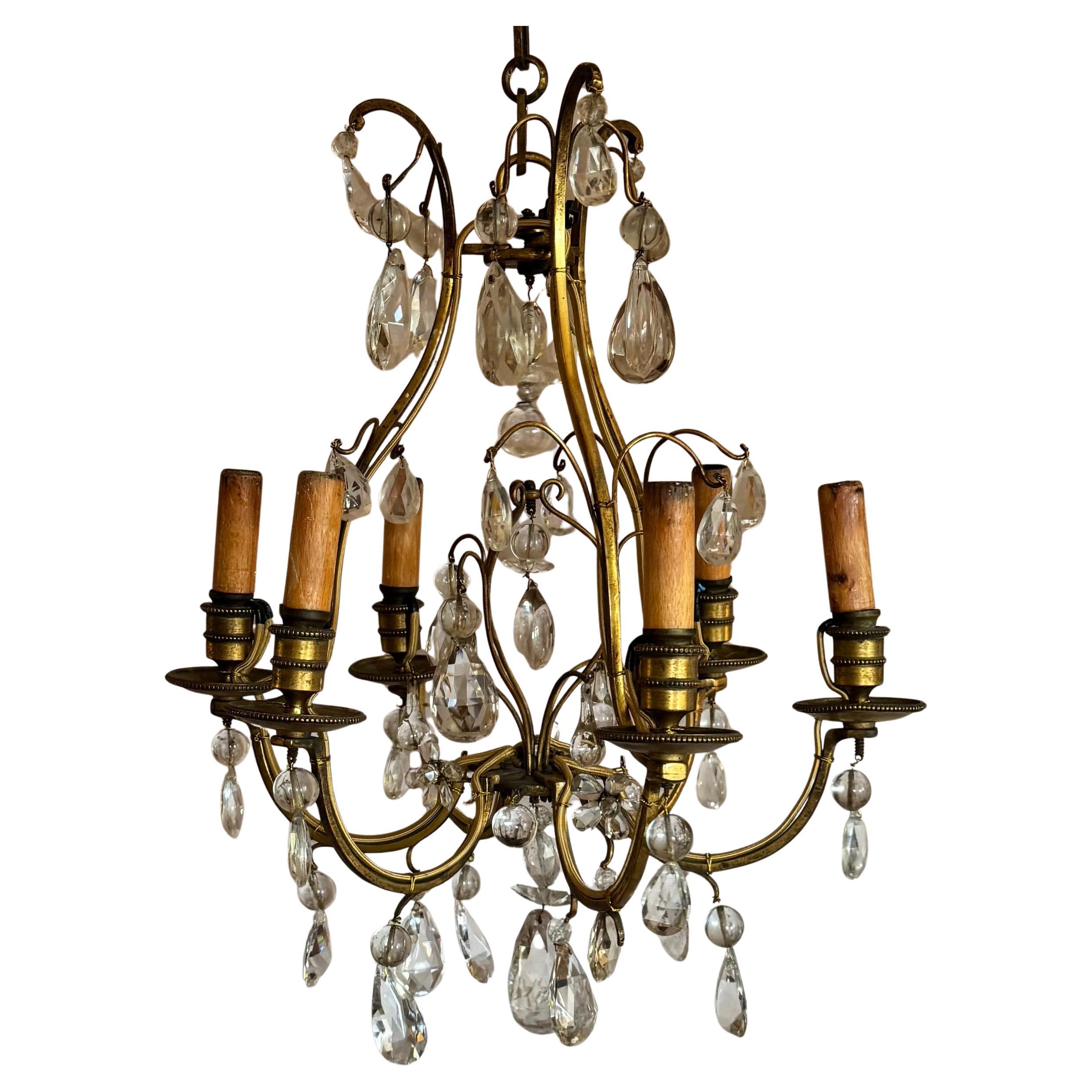 Bagues stylé gilded iron and crystal chandelier