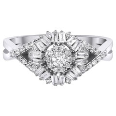 Baguette 0.52ct Diamond Cluster Ring