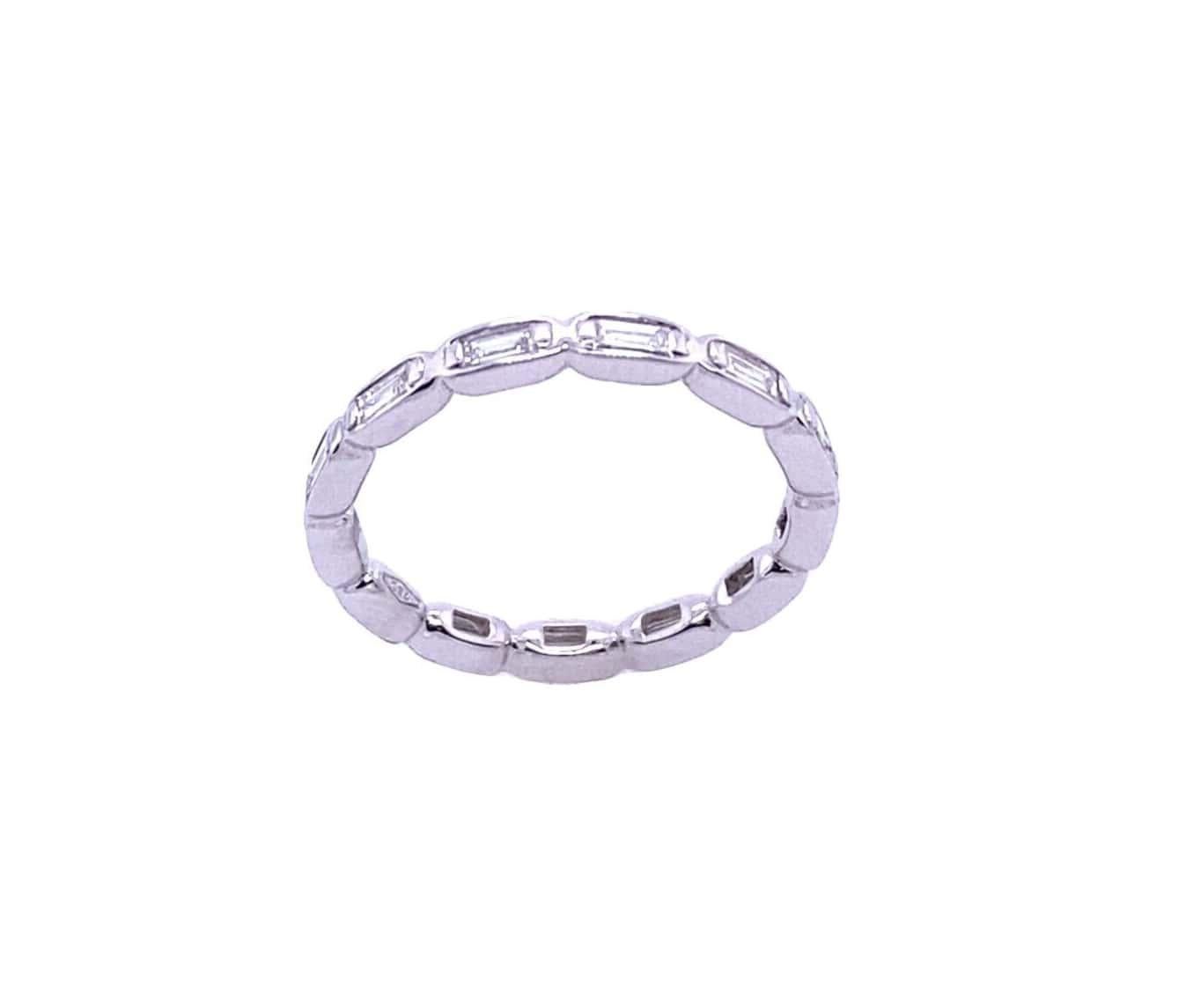 Baguette 0.59ct Diamond Full Eternity Ring in 18ct White Gold

Additional Information:
Total Diamond Weight: 0.59ct
Diamond Colour: G
Diamond Clarity: VS
Total Weight: 2.3g
Finger Size: L 1/2
SMS2095