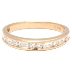 Baguette .43ctw Diamond Band Ring, 14k Yellow Gold, Taille de bague 6.5