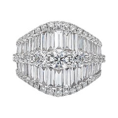 Baguette and Round Diamond Fashion Ring