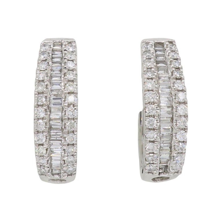 Baguette Huggie Hoop Earrings main image 1