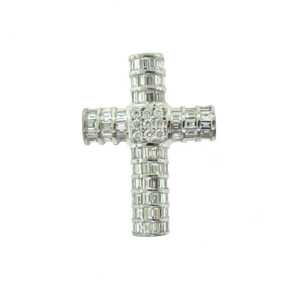 Brilliance Jewels, Miami
Questions? Call Us Anytime!
786,482,8100

Style: Pendant

Theme: Cross / Religious  

Metal: White Gold

Metal Purity: 18k

Stones: 90 Baguette Diamonds

               9 Round Brilliant Cut Diamonds

Diamond Color: G -