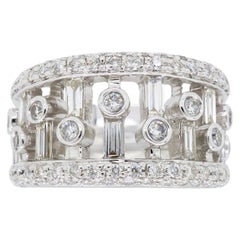 Baguette and Round Diamond Statement Ring