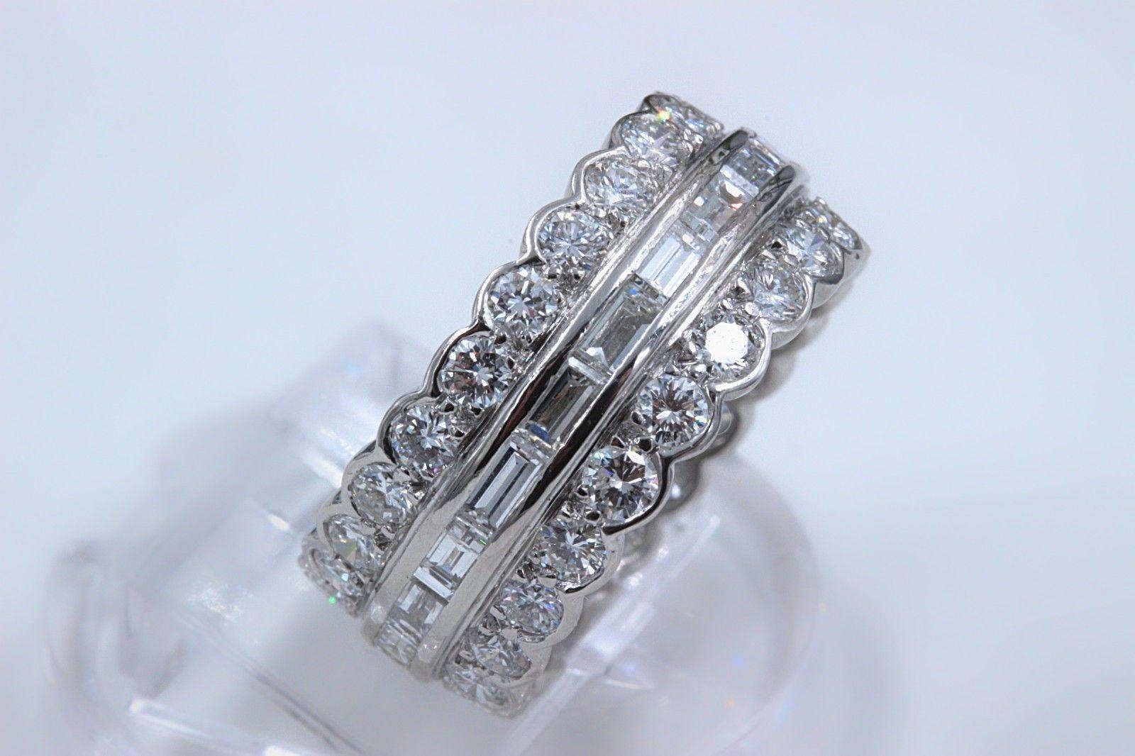 baguette and round wedding band