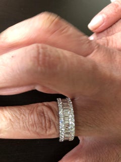 3 Ct. Baguette and Round Eternity Ring 18 Karat White
