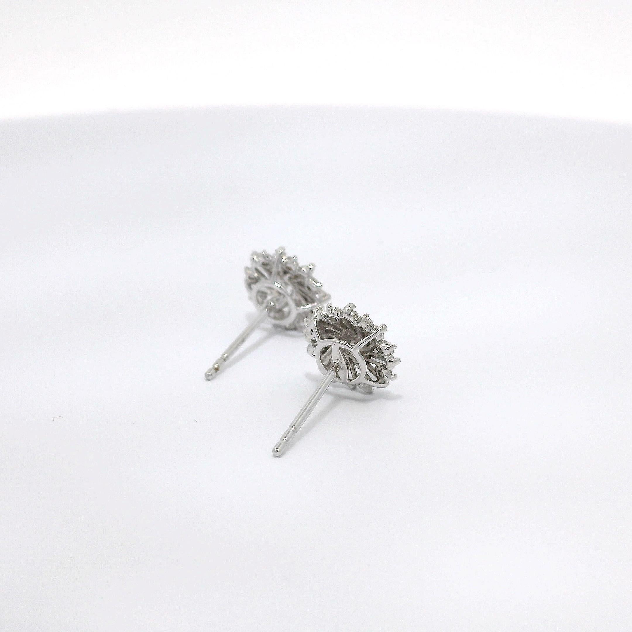 These exceptional diamond stud earrings from our collection are a true masterpiece of fine jewelry craftsmanship. Exuding an air of refined elegance, each earring is a captivating display of brilliance and precision.

The base is crafted from