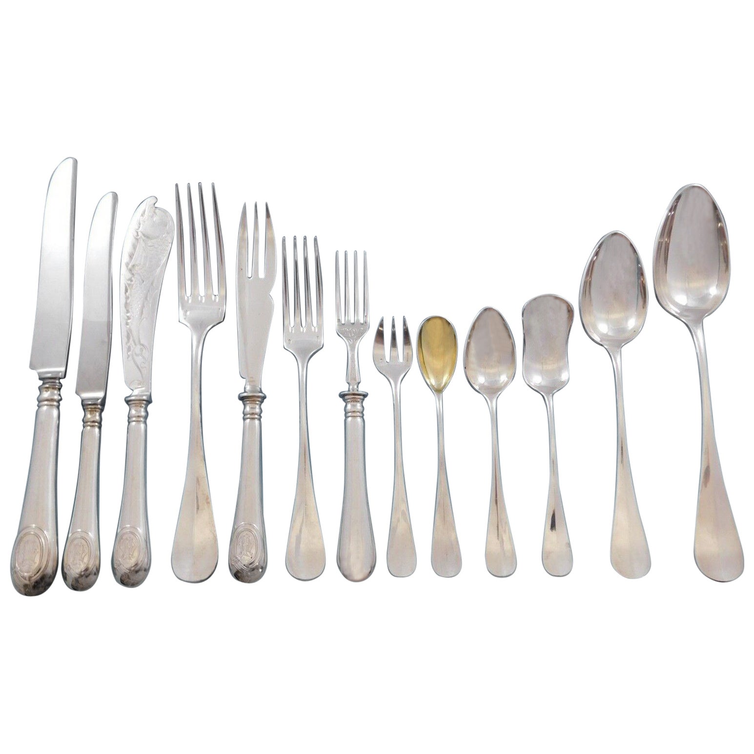 Baguette by Christofle, versilbertes Tafelbesteck für das Abendessen 199 Teile, Nachlass