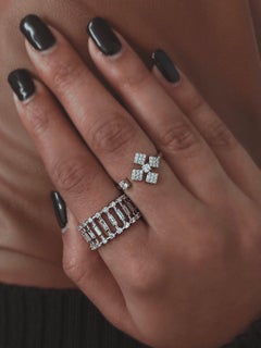 Tanisa Nahata Baguette Cage Diamond Ring in 18Karat White Gold