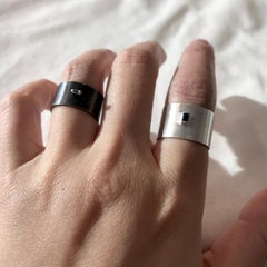 Baguette Cut white Sapphire Oxide Sterling Silver Ring