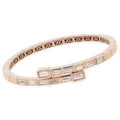 Baguette Cut Diamond Crossover Bangle