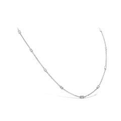 Roman Malakov 1.07 Carats Total Baguette Cut Diamond By the Yard Necklace