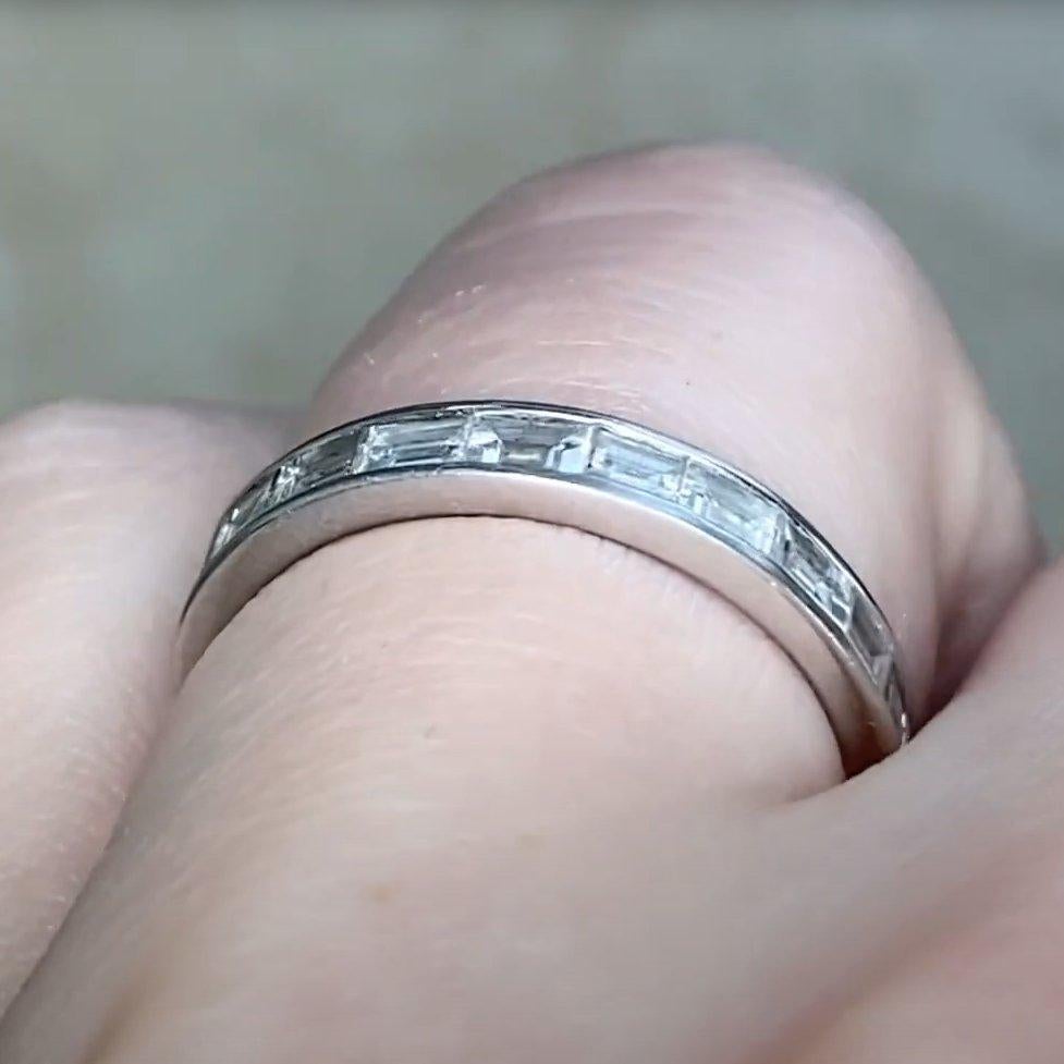 Baguette Cut Diamond Eternity Band (Approx. 1-Carat), 18k White Gold In Excellent Condition For Sale In New York, NY