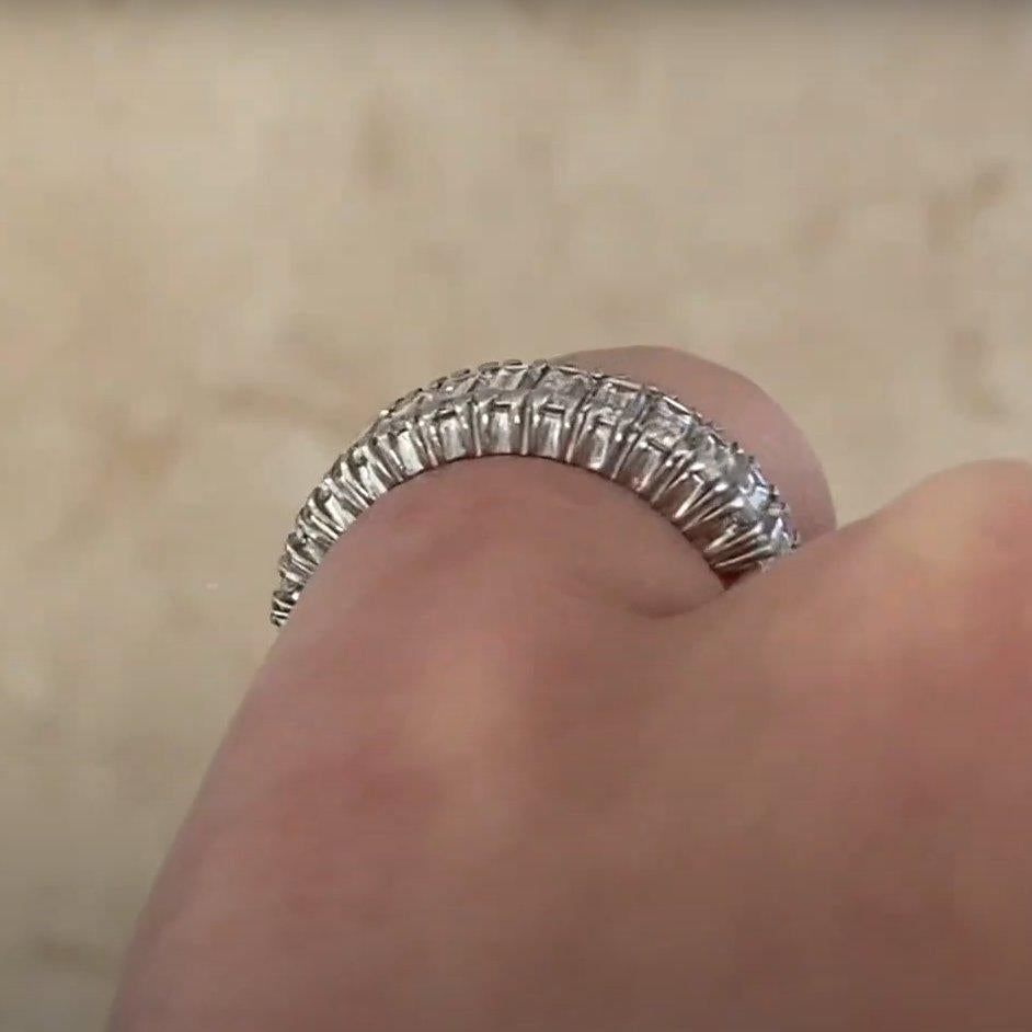 Fede nuziale eterna con diamante taglio baguette (circa 2 carati), platino In condizioni ottime in vendita a New York, NY