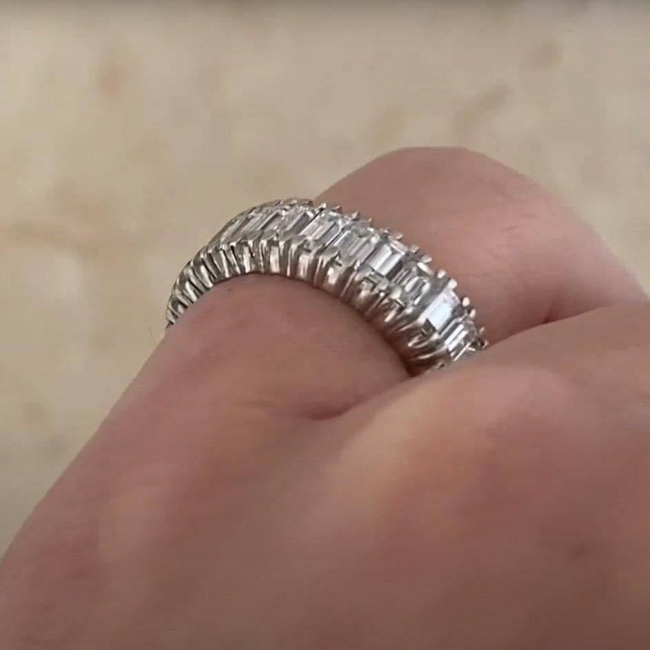 Donna Fede nuziale eterna con diamante taglio baguette (circa 2 carati), platino in vendita