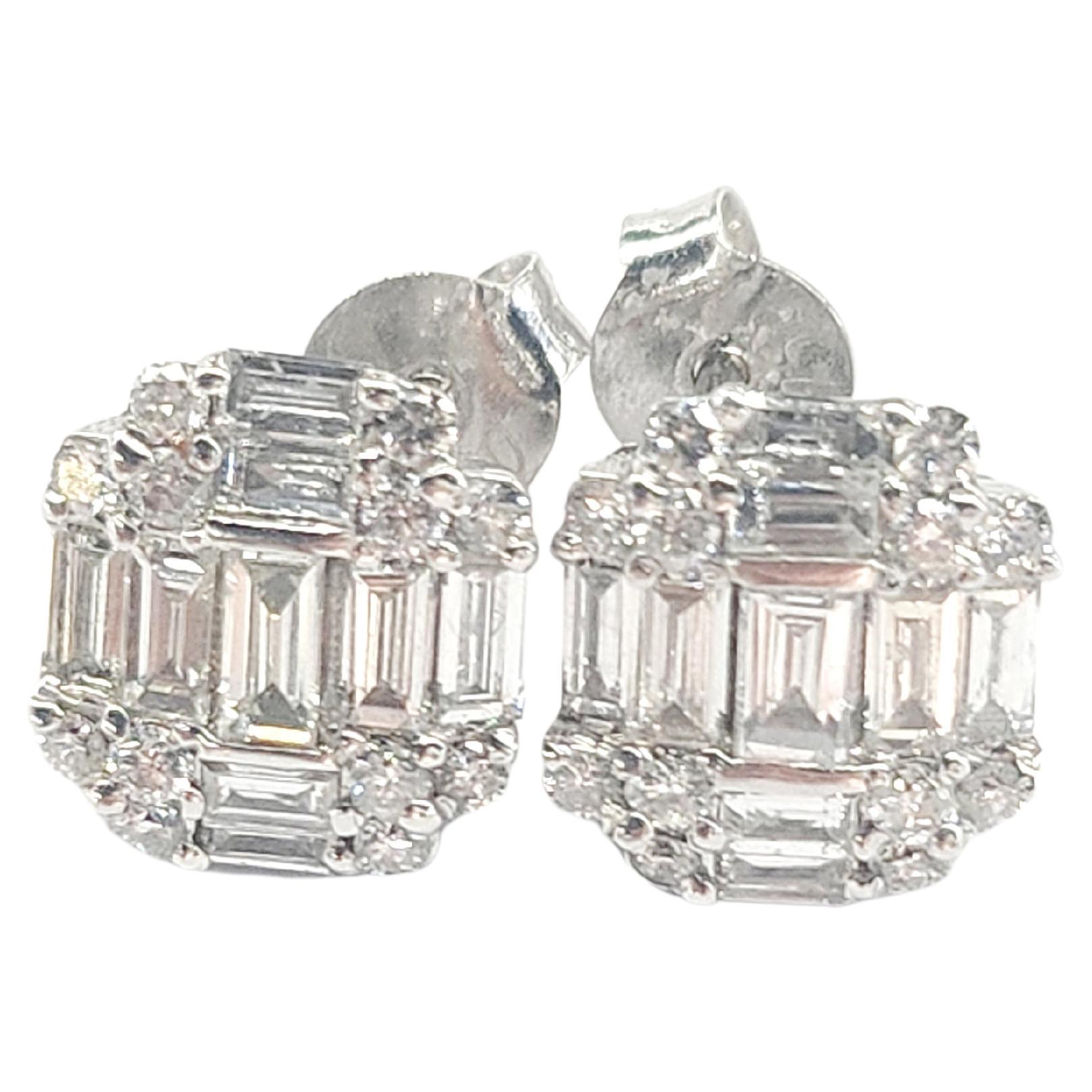 Women's Baguette Cut Diamond White Gold Set