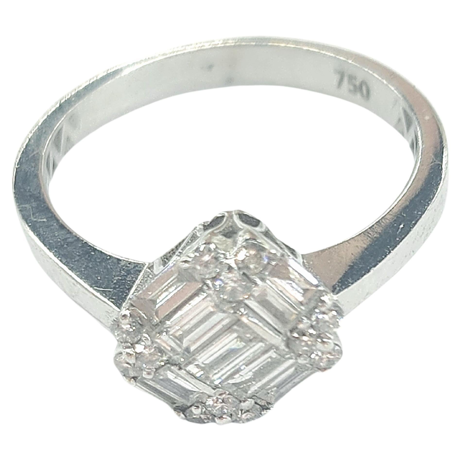 Baguette Cut Diamond White Gold Set 2