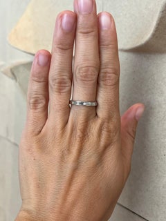 Baguette Cut Diamond Half Eternity Channel Set Platinum Wedding Band