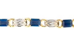 Baguette Cut Diamond & Sapphire Bracelet
