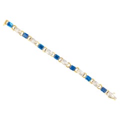 Baguette Cut Diamond & Sapphire Bracelet